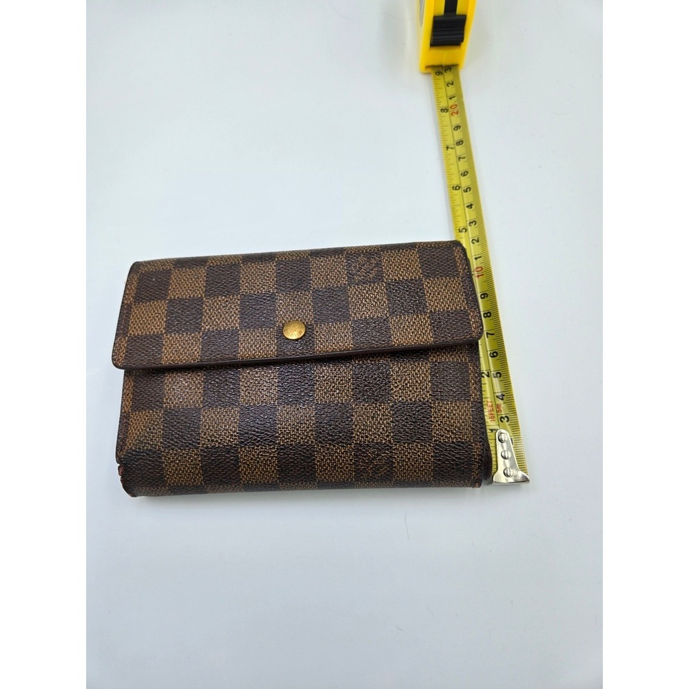 Louis Vuitton Damier Ebene Tri Fold Wallet Authentic Detective Cert - Picture 12 of 14
